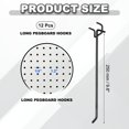 thumbnail image 2 of Uxcell 12 Pcs Pegboard Hooks,  9.8 Inch Peg Board Hooks Kit Fit 1/5" Pegboard Garage for Hanging Shelving Tool Storage Craft Organizing, Black (1.2mm Hole Dia), 2 of 7