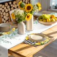 thumbnail image 4 of Yellow Lemons Round 13 Inch Placemats Set of 2, Summer Fruits Leaves Botanical Buffalo Plaid HeatResistant Non Slip Place Mats for Dining Table, Wipeable Braided Kitchen Table Mats for Housewarming, 4 of 9