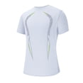 thumbnail image 3 of SGFCWSX Mens Short Sleeve T-Shirt, Athletic Compression Quick Dry Workout Training Tee for Men White Size M, 3 of 7