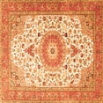 thumbnail image 1 of Ahgly Company Indoor Square Medallion Orange Traditional Area Rugs, 4' Square, 1 of 1