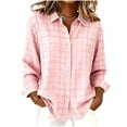 thumbnail image 3 of Luivaraty Womens Flannel Plaid Shirts Long Sleeve Blouse Soft Fashion Casual Button Down Lapel Outwear Tops,S-2XL, 3 of 6
