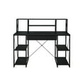 thumbnail image 3 of Hassch Modern Computer Desk with Storage Drawer, Hutch, Storage Shelf, Metal Frame for Home Office, Black, 3 of 5