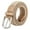 Khaki 110cm, variant on Men Belt Metal Pin Buckle Wide Band Anti-break Solid Color Firm Stitching Great Tougness Waist Strap Male Elastic Belt Pants Jeans Matching