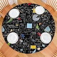 thumbnail image 2 of Math Equations Colorful Doodles Black Pattern Round Fitted Tablecloth with Elastic Edge,Dining Table Cover Waterproof,Outdoor Round Tablecloth for Camping,Dining,Indoor and Outdoor, 2 of 7