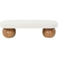 thumbnail image 3 of Meridian Furniture Bowies Boucle Fabric Bench, Cream, 3 of 15