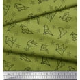 thumbnail image 3 of Soimoi Green Poly Georgette Fabric Check,Star & Paper Bird Art & Craft Print Fabric by Yard 42 Inch Wide, 3 of 3
