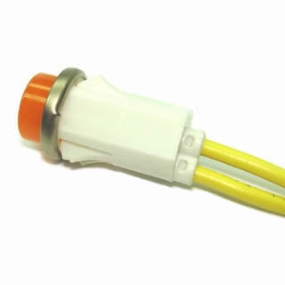 11-2368 - Indicateur 250V 12MM Fil Ambré à Enclenchement Dôme Plat Néon