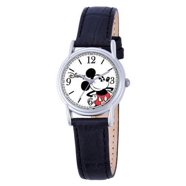 Disney Mickey Mouse Women's Silver Cardiff Alloy Watch, Red Leather ...