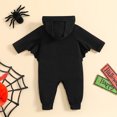 thumbnail image 2 of Gibobby Mono Ajustado de Verano de manga larga de Halloween para niños y niñas con estampado de letras de dibujos animados, disfraz de Cosplay, mono con capucha(Negro， 6-9 Meses), 2 of 5