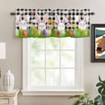 thumbnail image 2 of Easter Bunny Rod Pocket Curtain Valance, Spring Easter Eggs Floral White Black Plaid Farmhouse Window Valance for Living Room, Bedroom, Kitchen 54"W x 18"L, 2 of 9