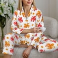 thumbnail image 6 of KLL octopuses Print Women's Long Sleeve Pajamas with Pants Sleepwear Loungewear 2 Set-XX-Large, 6 of 7