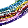 thumbnail image 3 of Cuentas de vidrio redondas planas de ojo de diablo, cuentas sueltas, accesorios de joyería semiacabada, 3 of 6