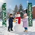 thumbnail image 6 of 2 PCS Merry Christmas Door Banner 71"x12", Vertical Hanging Christmas Front Porch Sign Door Banner Outside Decorations, Indoor Outdoor Xmas Party Door Decor for Home Yard Garden (Snowflake), 6 of 6