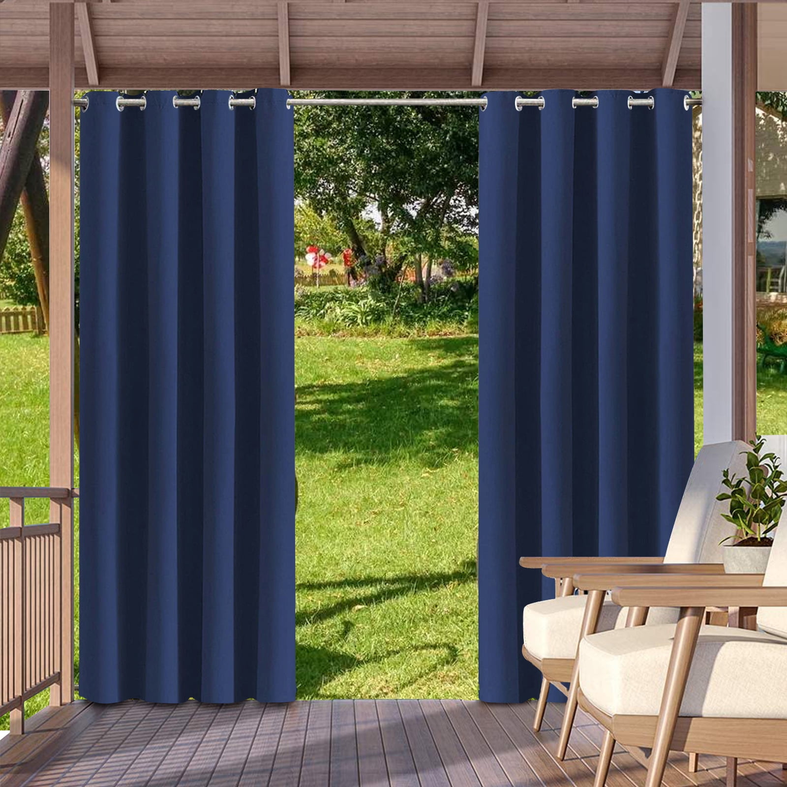 1 Panel Outdoor & Indoor Curtain Sun Blocking Grommet Curtains For