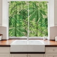 thumbnail image 2 of Ambesonne Green Leaf Kitchen Curtains, Fresh Jungle Aloha, 55"x45", Apple Green Fern Green, 2 of 3
