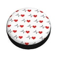 thumbnail image 3 of Balery Heartbeat Symboltire Cover Waterproof Dust-Proof, Universal Spare Wheel Tire Cover For Trailer, Rv, Suv Truck And Vehicle Camper Accessories-17 Inch, 3 of 9