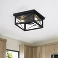 thumbnail image 2 of Aiwen Square Shape Industrial Ceiling Lamp Matte Black Finish Light Fixture With Clear Glass Shade, 2 of 8
