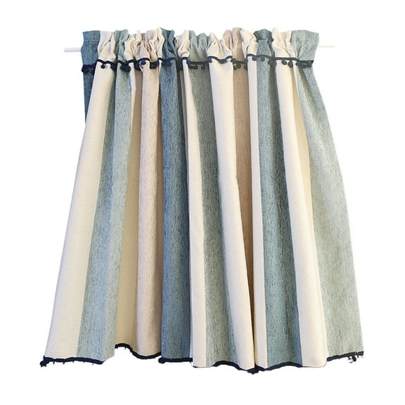 SWETRACE 1Pc Nordic Style Short Curtains Stripe Half Curtain for Kitchen Living Room Window Decoration Polyester