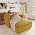thumbnail image 3 of Muumblus Oversized Lounge Chair with Ottoman, Plush Cloud Accent Armchair for Living Room, Bedroom, Yellow Chenille, 3 of 9