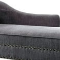 thumbnail image 3 of Contemporary Gray Linen Like Fabric Chaise, 3 of 4