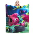 thumbnail image 1 of Manta de 3 piezas de Trolls, suave, acogedora, cálida y ligera, para sofá, cama, silla, camping, viajes, decoración, picnic, 60 x 50 pulgadas, 1 of 5