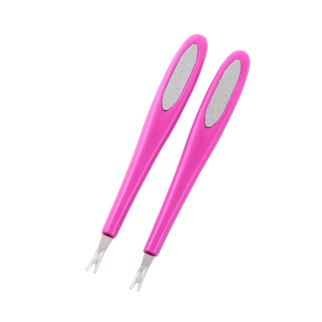 Pink Beauty Tool Cuticle Remover Nail Manicure Polished File 2 in 1