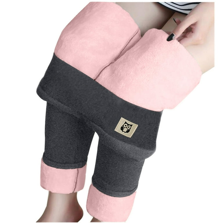 Yyeselk Winter Sherpa Fleece Lined Leggings for Women Winter Warm Thermal  Pants Workout High Waist Leggings Yoga 