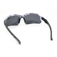 thumbnail image 4 of Polarized Xloop Camo Print Wrap Half Rim Baseball Sport Plastic Sunglasses Purple Grey, 4 of 4