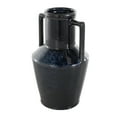 thumbnail image 6 of DecMode 11" Ombre Textured Dark Blue Ceramic Vase with Rectangular Handles, 6 of 9