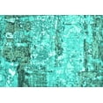 thumbnail image 1 of Ahgly Company Machine Washable Indoor Rectangle Oriental Turquoise Blue Industrial Area Rugs, 4' x 6', 1 of 4