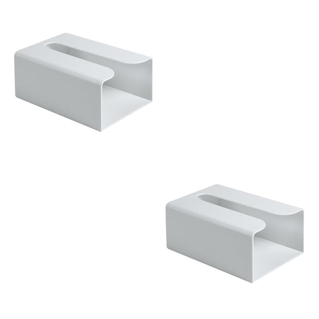 Injueey Caja de pañuelos de baño montada en la pared Caja de almacenamiento de papel de cocina Organizador de servilletas de baño sin gris 2piezas