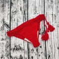 thumbnail image 3 of JIAYUE Womens Bohemian Swimwear Ladies Summer Hollow Crochet Bikini Briefs Solid Color Side Tie Bathing Suit Lined Knitted Beach Swim Bottoms, 3 of 3