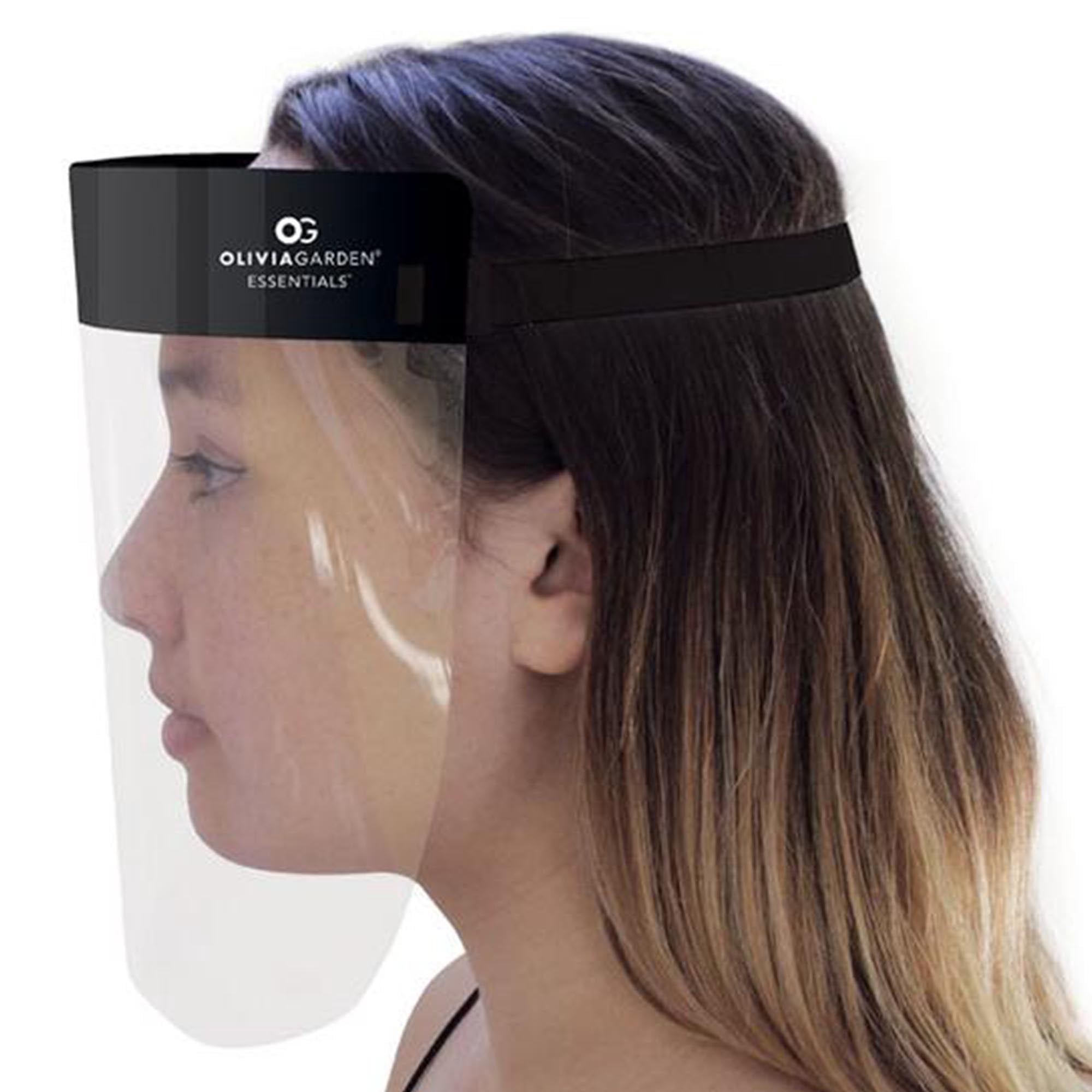 Olivia Garden Essentials Bundle - 5 Face Shields With Black Band (8 5/8" X 13") (Individual Peggable Bag)