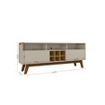 thumbnail image 3 of Camberly 62.99 TV Stand with 5 Shelves and Wine Storage in Off White and Cinnamon, 3 of 9