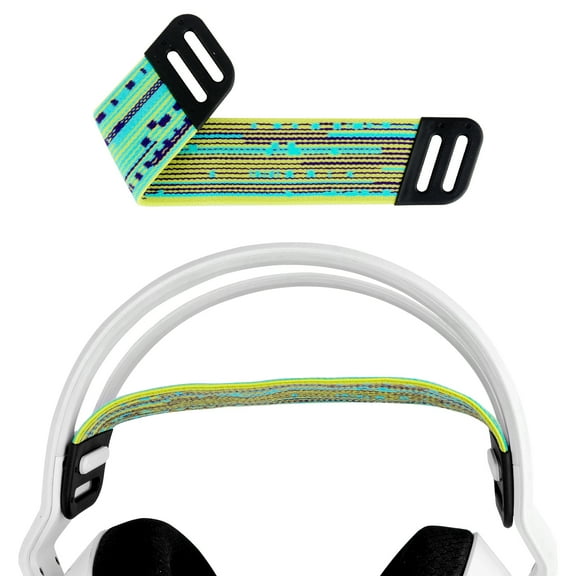 Geekria Mesh Fabric Headband Pad Compatible with Logitech G733, G335, G535 Headphones, Replacement Band Repair Part (Yellow / Mint Green)