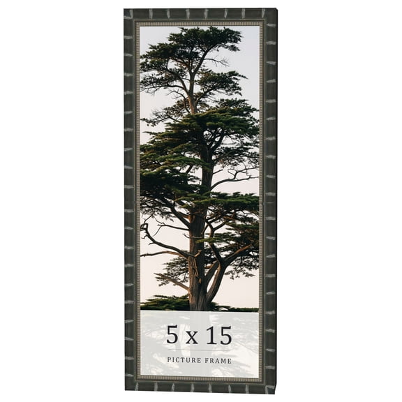 5x15 Frame Black Bamboo Solid Wood Picture Frame Width 1.5 Inches | Interior Frame Depth 0.5 Inches