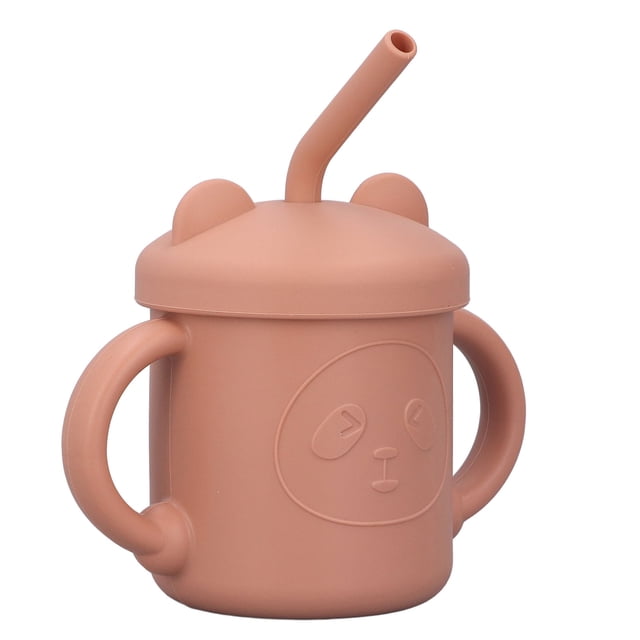 Taza De Silicona Para Bebé, Estilo De Dibujos Animados, Taza Con Pajita Para Bebé, Agarre Firme, Duradero, Reutilizable, Entrenamiento Para Beber Con Pajita Para Beber En Casa