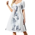 thumbnail image 2 of Kraken vestido de manga corta vestidos de noche de lujo vestido largo de verano para mujer vestidos largos de estilo coreano vestido de verano para mujer, 2 of 7