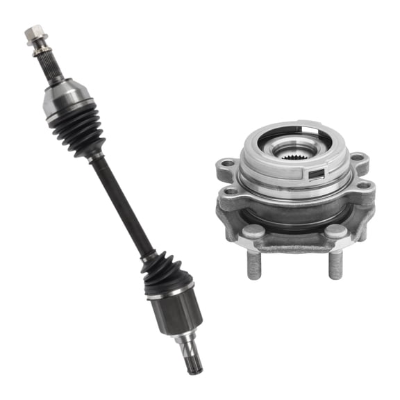AutoShack Front CV Axle Shaft Wheel Hub Bearing Assembly for Nissan, Altima 2007-2012, FWD L4 2.5L - Driver Side - With ABS, 5-Lug