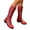 Red, variant on Knee High Boots Women Lace up Cowboy Combat Boot Embroidery Floral Wide Calf Western Tall Boot for Ladies Black 8