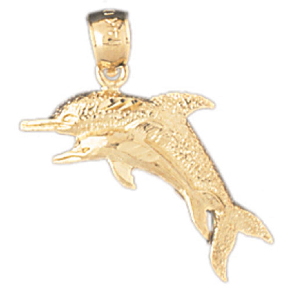 Jewels Obsession Dolphin Necklace 14K Yellow Gold-plated 925 Silver Dolphin Pendant with 18 Necklace