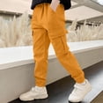 thumbnail image 2 of Ticikt Boys Cargo Jogger Pants Fashion Casual Tapered Ankle Pants for Big Kids Youth Pure Color Loose Fit Comfortable Outdoor School Wear, 2 of 6