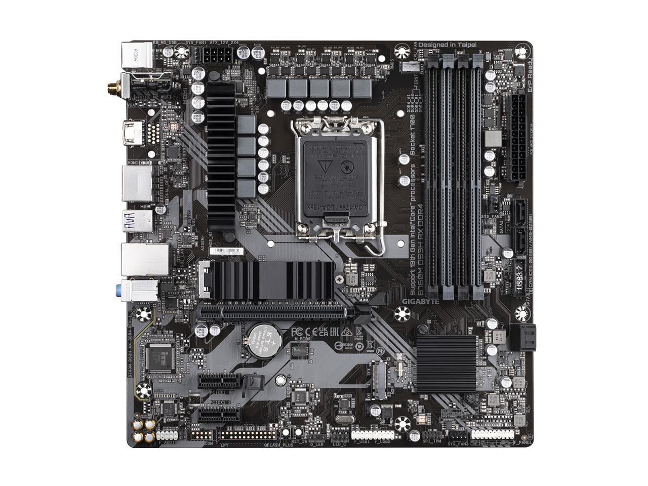 Gigabyte Ultra Durable B760M DS3H AX DDR4 Desktop Motherboard - Intel B760 Chipset - Socket LGA-1700 - Micro ATX (b760mds3haxddr4)