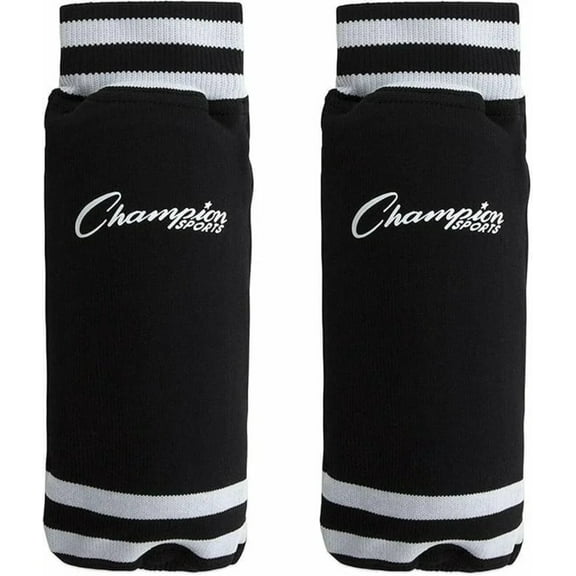 Champion Sports SL4B Youth Sock Style Soccer Shin Guards - Ages 4-6, Black, Small