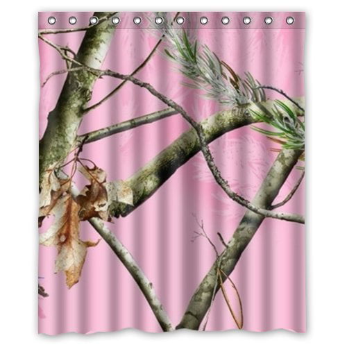 Mohome Camouflage Awesome Girls Pink, Pink Camo Shower Curtain