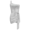 thumbnail image 4 of TJAZFJPA Robes de Soirée pour Femmes Élégantes Robe de Couverture Sans Manches pour Femmes Robe Française à une Épaule Robe à Paillettes Robes Découpées pour Femmes Robes à Manches Longues, 4 of 5