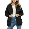 thumbnail image 2 of SwiftWear Quilted Jackets for Womens, Lightweight Long Sleeve Button Down Puffer Jacket Warm Coat Outerwear with Pockets​, Black, 2 of 4