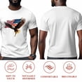 thumbnail image 5 of Independence Day Eagle Men's T Shirts Patriotic American Flag Red Stripe Blue Star T-Shirt for Men Crew Neck Tees Cotton Tops White, XL, 5 of 9