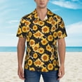thumbnail image 4 of Lsque Black Marble Pattern Sunflower pattern Hawaiian Shirt for Men, Unisex Summer Beach Casual Short Sleeve Button Down Shirts-Large, 4 of 9