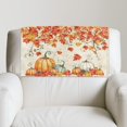 thumbnail image 2 of TSOVTHRID Pumpkin Maple Leaf Print Recliner Headrest Cover Non Slip Headrest Protector PU Leather Sofa Head Rest Covers with Adhesive Backed Hook and Loop,17x27in, 2 Pieces, 2 of 7